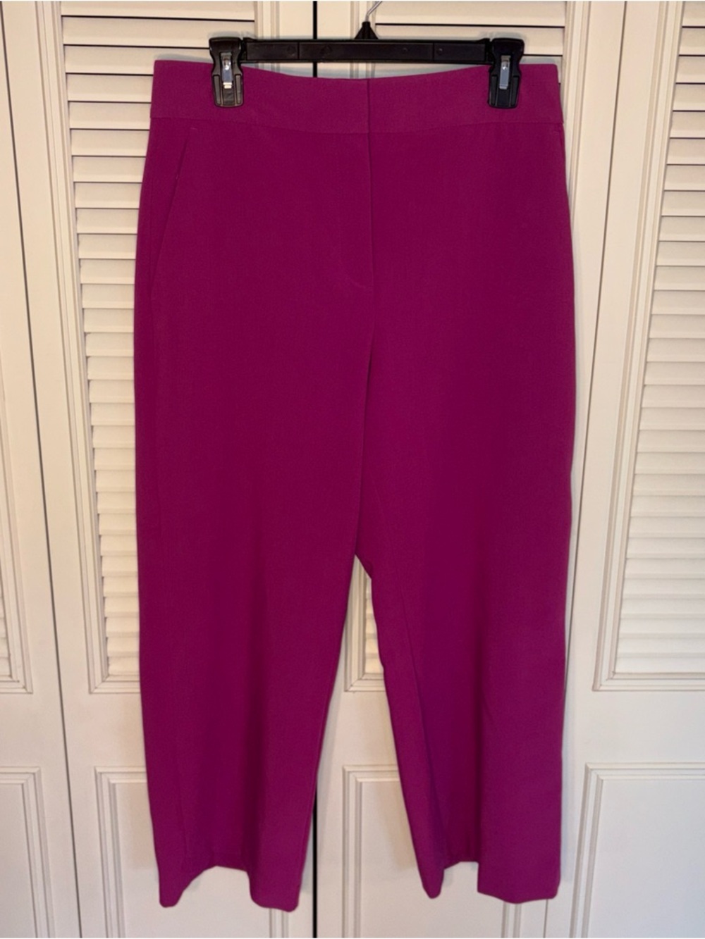 Ann Taylor Womens Cropped Pants Magenta Pink Sz 6 Career Work Pockets Spring